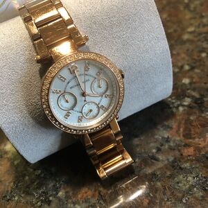 Michael Kors Gold Crystal Embellished Watch